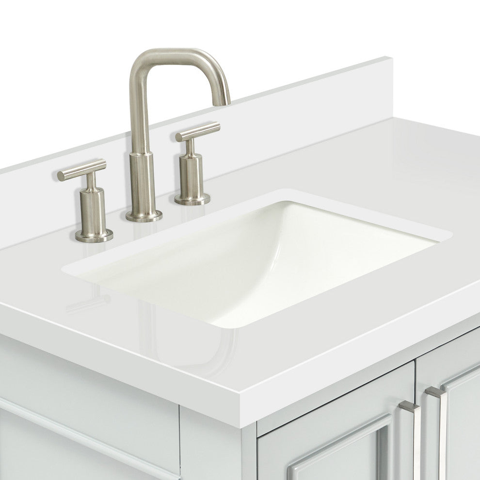 Ariel Stafford 37" Single Left Offset Rectangle Sink Bathroom Vanity