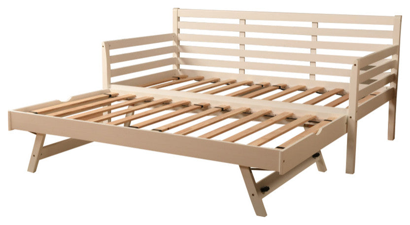 Boho Daybed With Pop Up, White Finish
