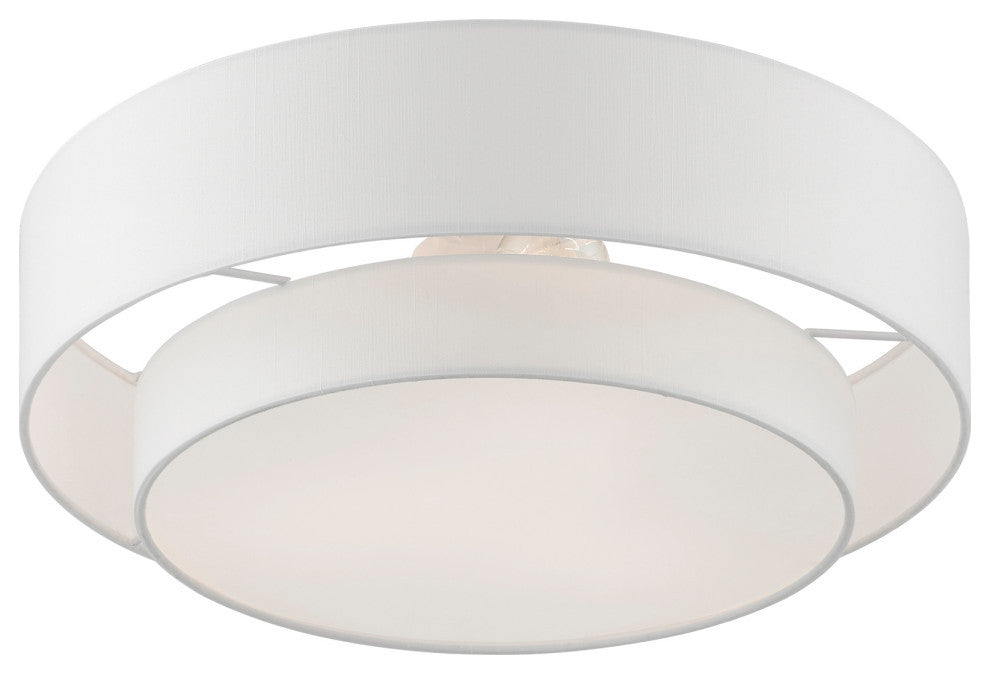 Meridian 3 Light Brushed Nickel Semi-Flush Mount