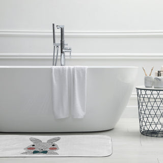 24" x 17" Bow-tie Bunny Bathmat, Ocean Abyss Green