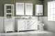 60" Double Sink Vanity Cabinet, Carrara White Top, White