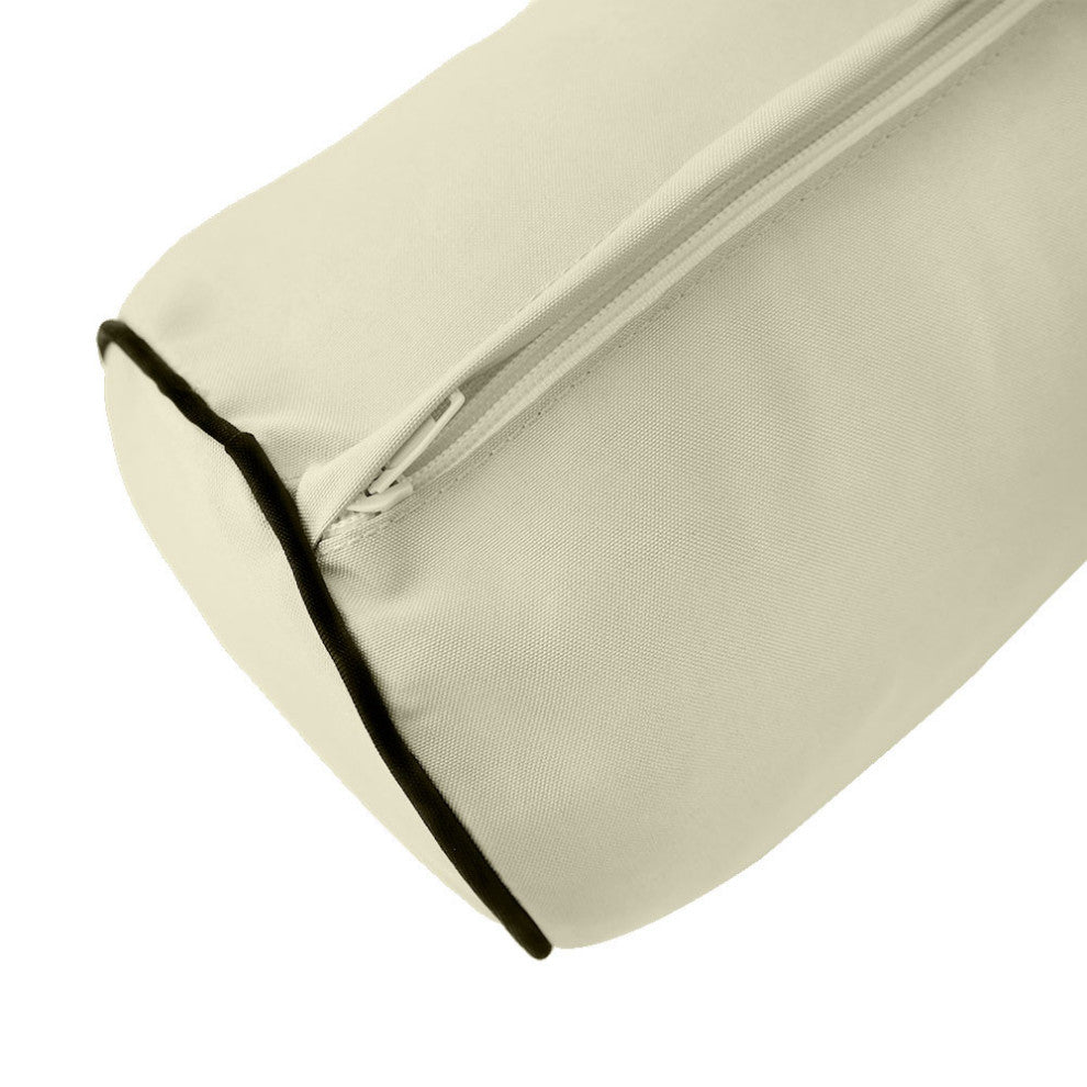 Style5 Twin-XL Contrast Pipe Trim Bolster Pillow Outdoor Slip Cover ONLY AD005