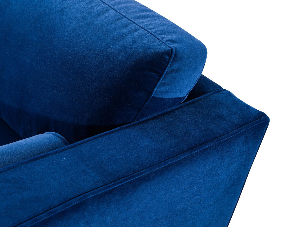Como Navy Velvet Sectional LAF - Navy