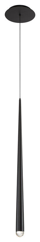 Cascade 28" LED Single-Light Crystal Pendant 3500K, Black