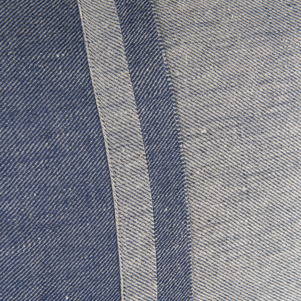 Aubrielle 20Lx20W Gray and Blue Fabric Color Blocked Decorative Pillow Cover