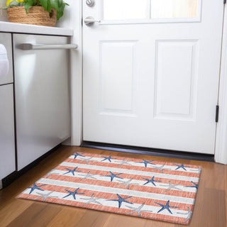 Addison Premium Washable Mayfield AMF191 Orange 1'8" x 2'6" Rug