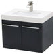 Windbay 36" Wall Mount Vanity, White Quartz Undermount Top, Black