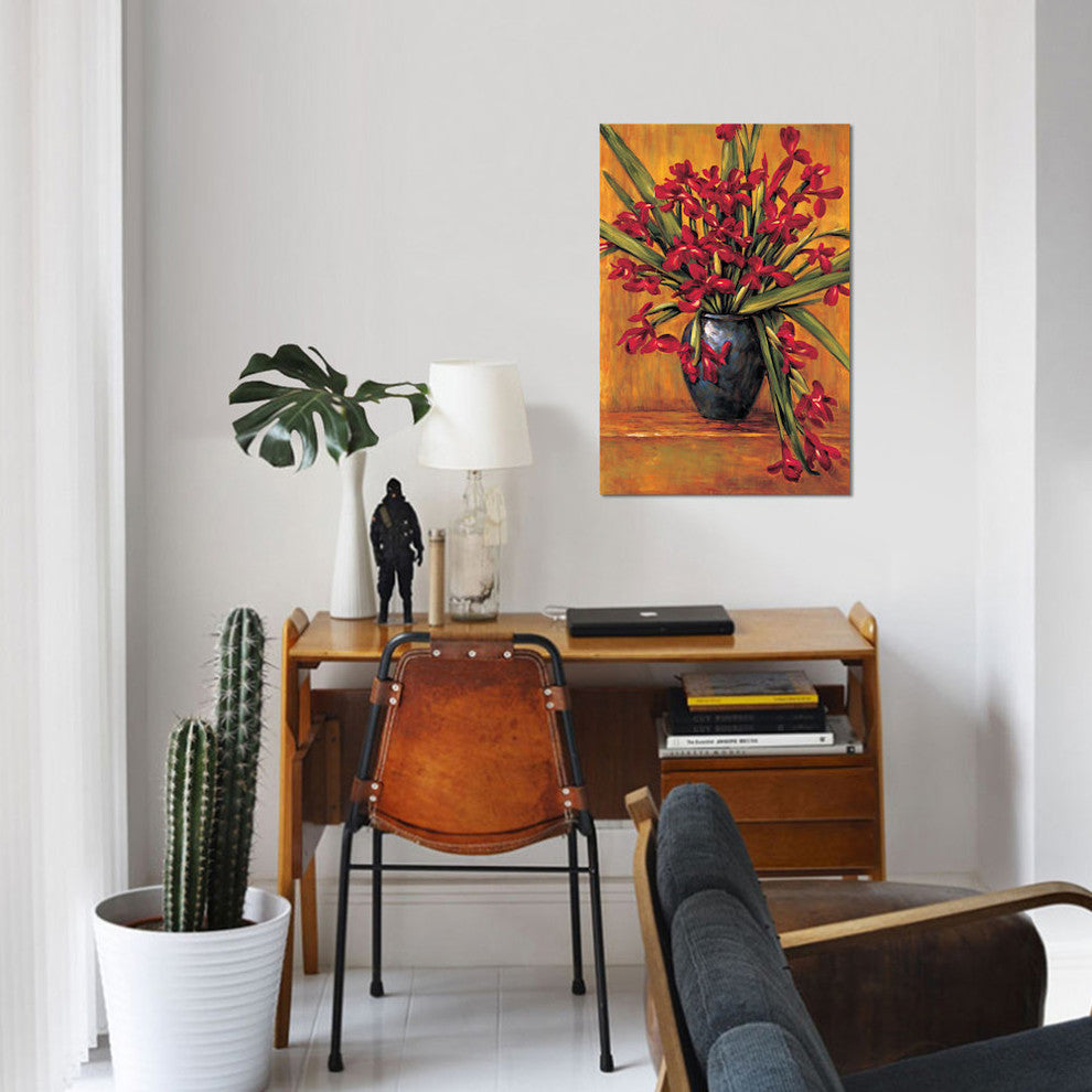 "Red Irises" by Brian Francis, Canvas Print, 40"x26"