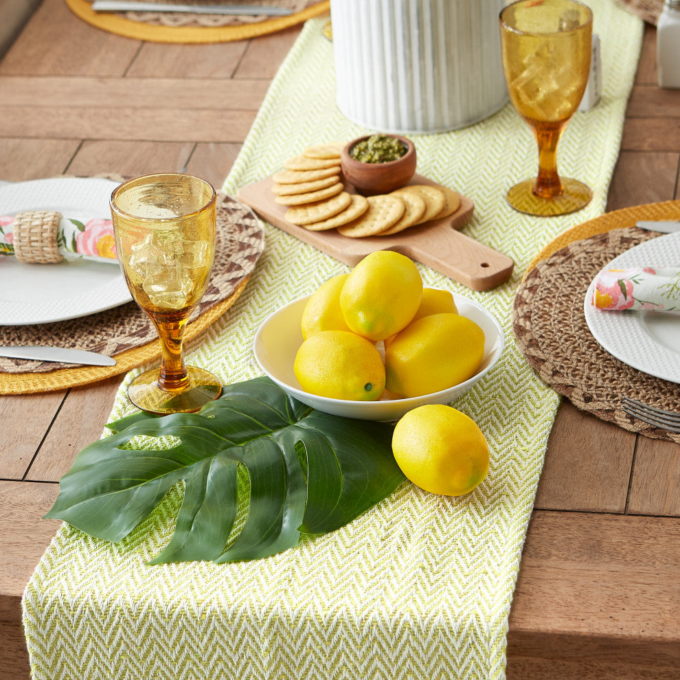 Avocado Chevron Handloom Table Runner 15x72