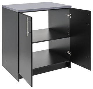 White-background image showing the cabinet with doors open and interior shelves visible.