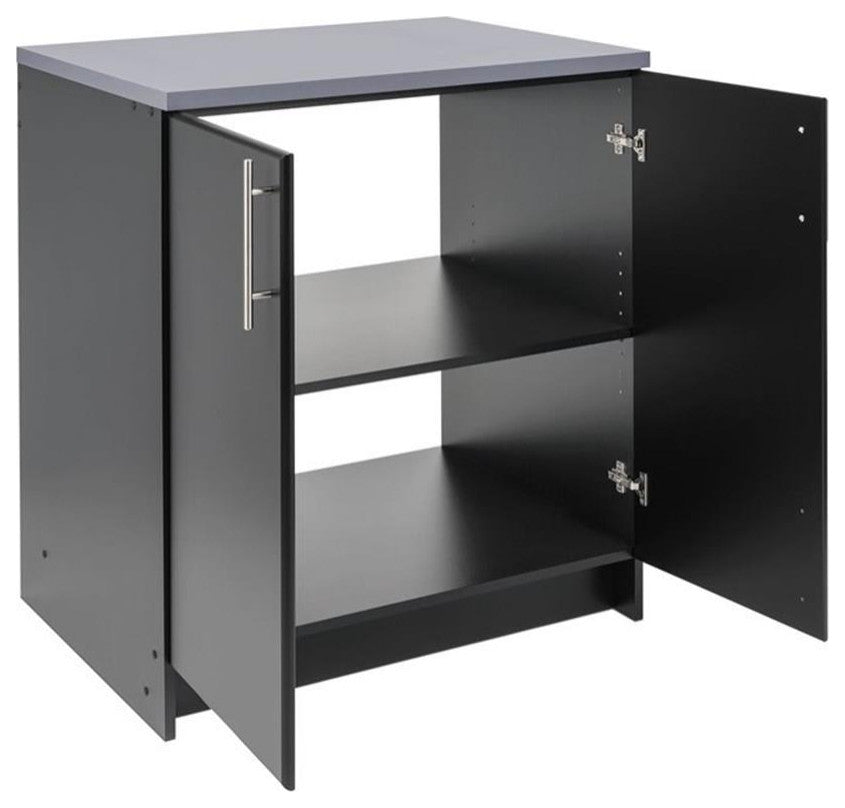 White-background image showing the cabinet with doors open and interior shelves visible.