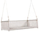 GDF Studio Acacia Wood Twin Size Garden Porch Swing Bed, White