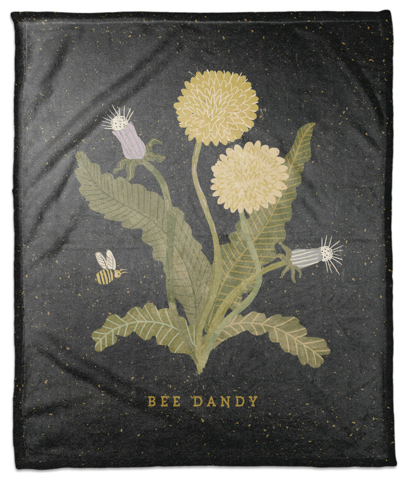 Bee Dandy Dandelion 50x60 Coral Fleece Blanket