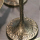 Tall Cast Metal Set Three Gold Candlesticks Taper Candle Holder Elegant Slim