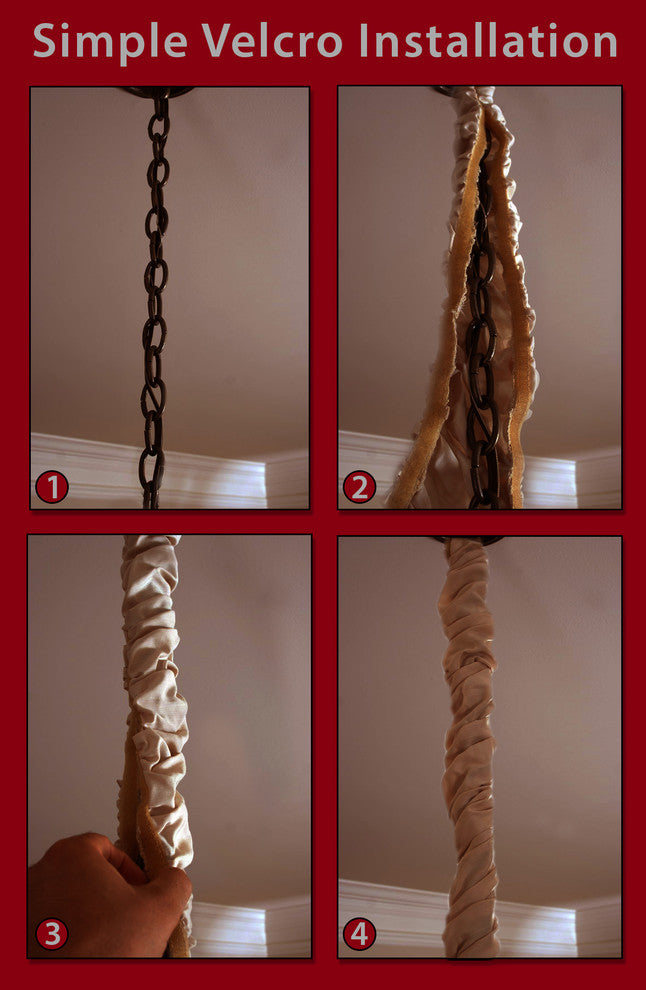 Royal Designs Cord/Chain Cover, 4', Touch Fastener, Burlap