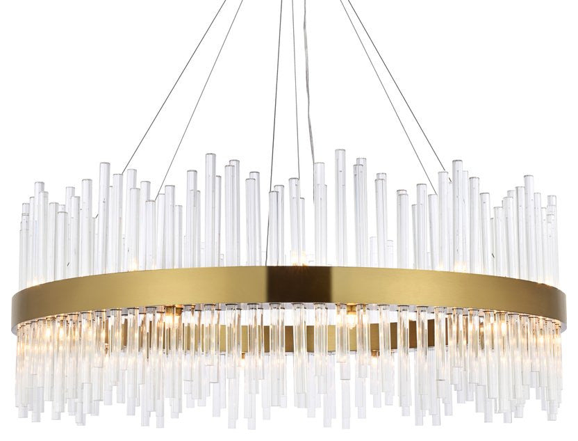 Modern Satin Gold 20-Light Chandelier