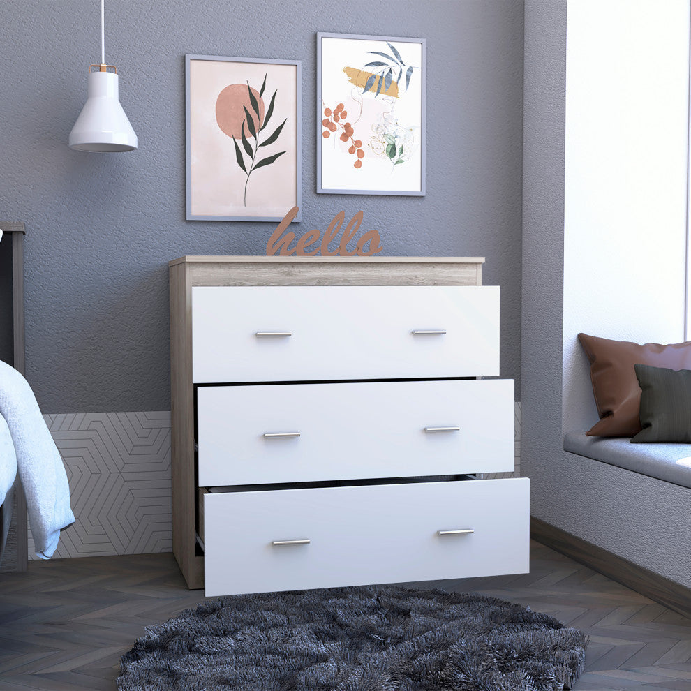 Burlington Dresser with 3 Drawers, Light Gray
