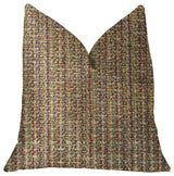 Prismatic Red and Brown Luxury Throw Pillow, 24"x24"