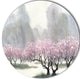 Flowering Trees At Spring, Landscape Large Disc Metal Wall Art, 36"