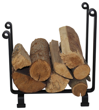 Handcrafted Indoor & Outdoor Hearth Fireplace Log Rack Black