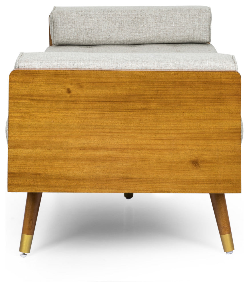 Tiltonsville Mid-Century Tufted Double End Chaise Lounge with Bolster Pillows