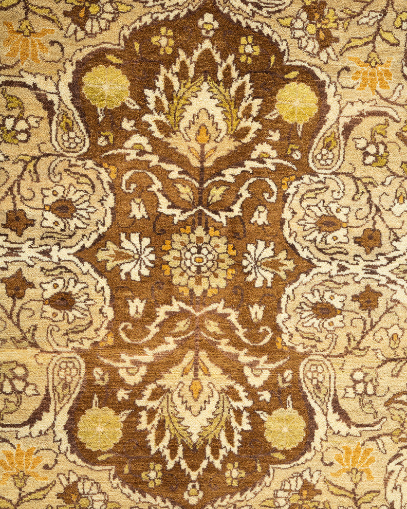 Hiranur One-of-a-Kind Hand-Knotted Area Rug Yellow, 9'2"x12'1"