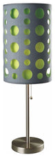 Hoolie Contemporary Style Metal Table Lamp, Gray and Green