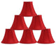 Silk Bell Chandelier Lamp Shade, 3x6x5", Red, Set of 6