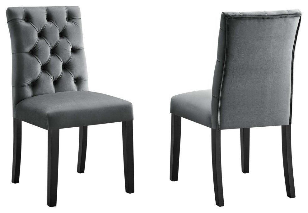 Duchess Performance Velvet Dining Chairs, Set of 2, Gray