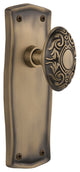 Prairie Plate Passage Victorian Door Knob, Antique Brass