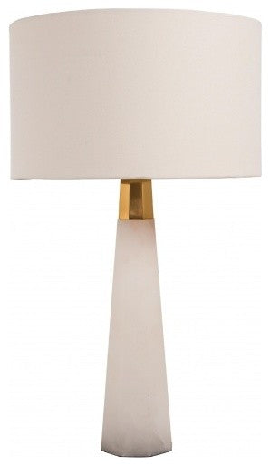 White Marble and Gold Frame Table Lamp