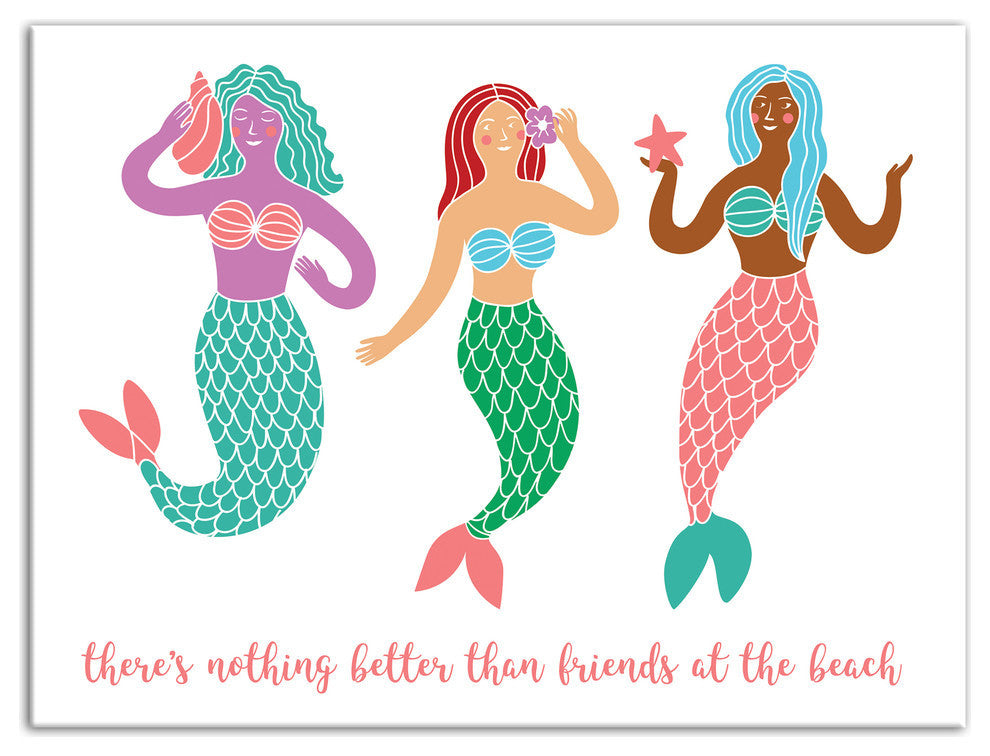 Mermaid Friends 12x16 Canvas Wall Art