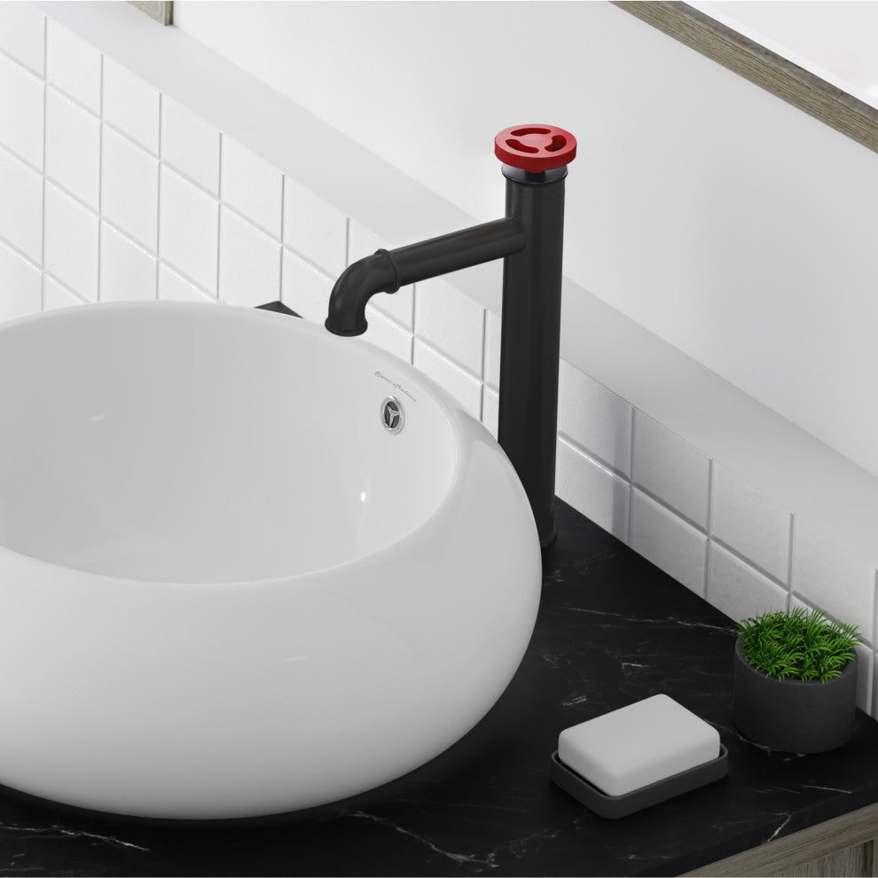 Avallon 12" Single Handle, Bathroom Faucet, Red