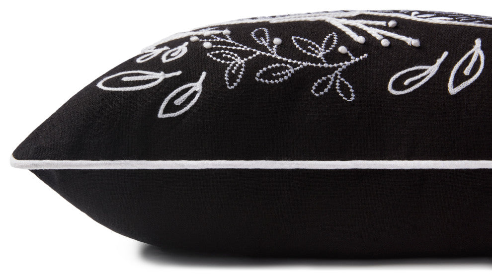 Loloi PLL0032 Black 13" x 21" Cover w/Down Pillow