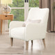 Nimbus 27.5" Curved Accent Chair, Ivory White Boucle