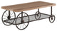 Benzara BM156809 Modish Coffee Table, Oak and Antique Gray