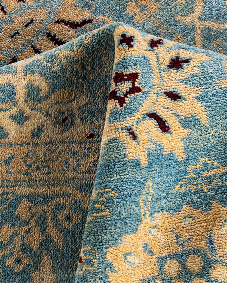 Overdyed, One-of-a-Kind Hand-Knotted Area Rug Blue, 6'1"x9'0"