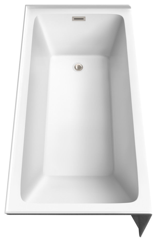 Grayley 60x30x18" Alcove Bathtub With Right-Hand Drain andTrim, Brushed Nickel