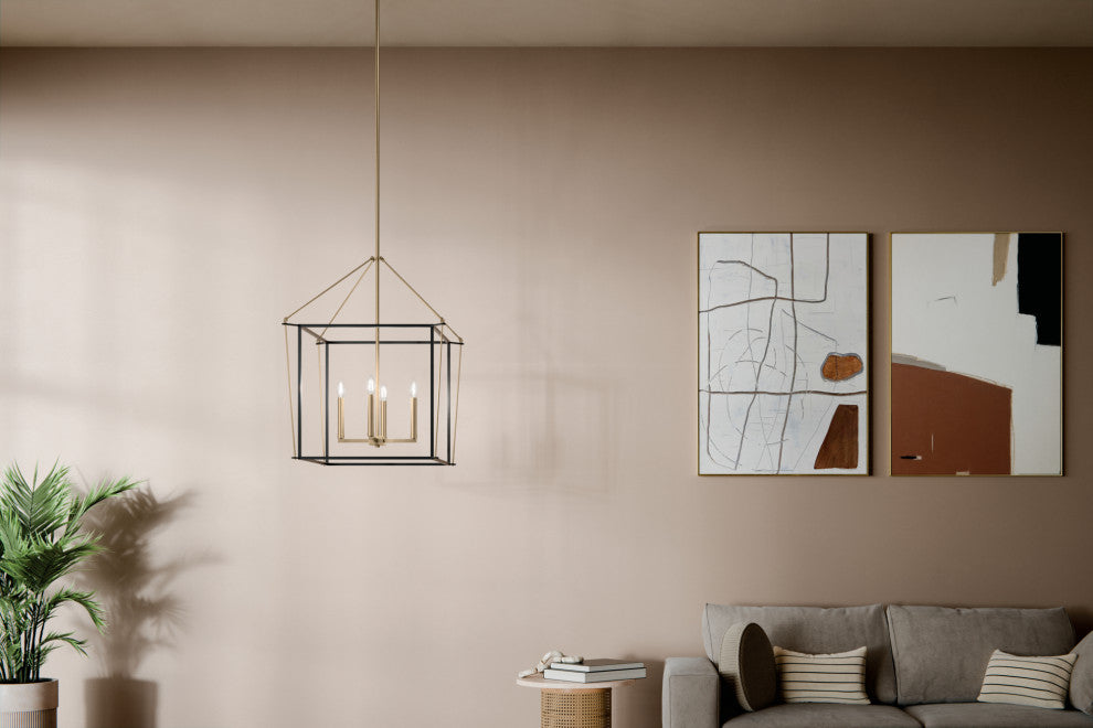 Eisley 4 Light Foyer Pendant, Champagne Bronze, 30"