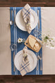 DII Blue Chambray French Stripe Table Runner 14"x108"