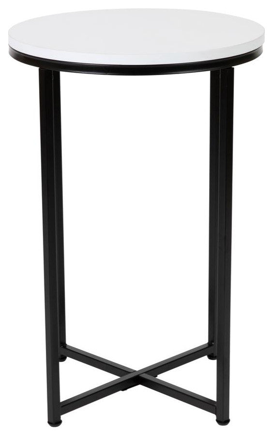 Hampstead Collection End Table - Modern White Finish Accent Table with...