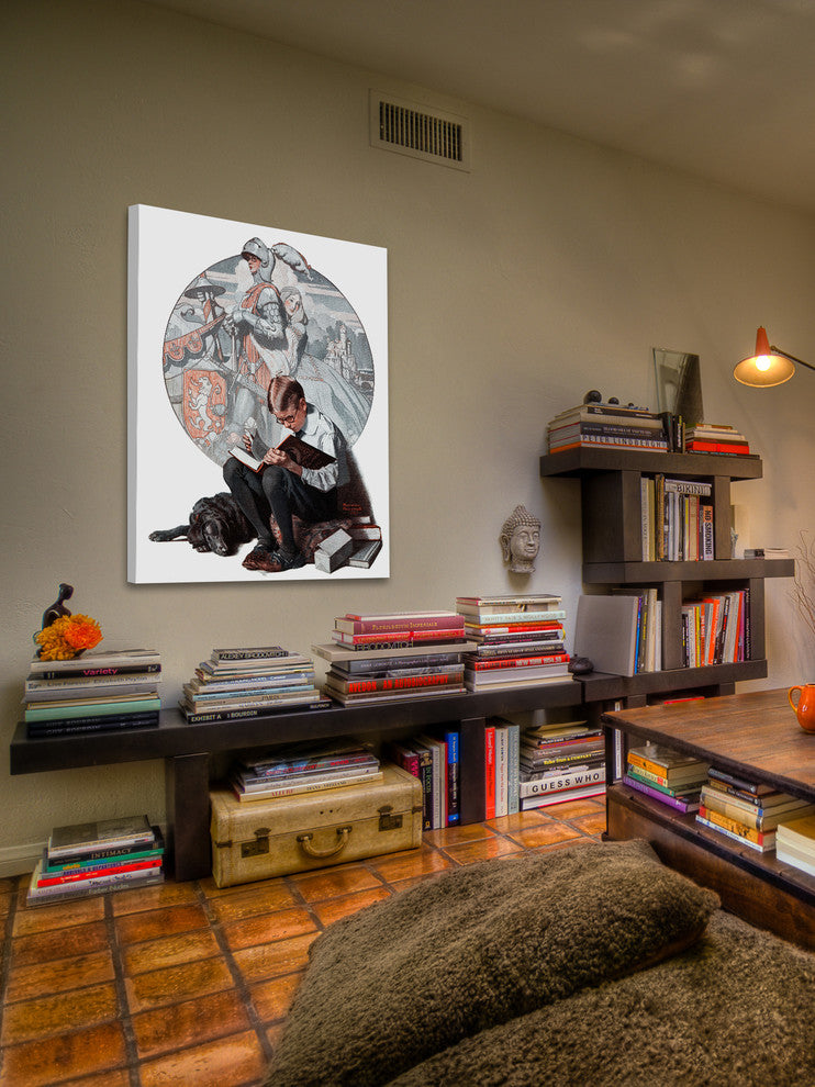 "Age of Romance" Painting Print on Canvas by Norman Rockwell