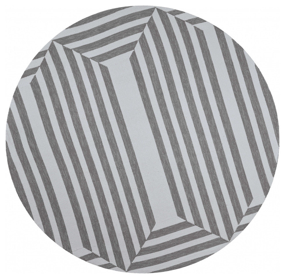 7' Round UV treated Polypropylene Oatmeal Area Rug