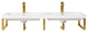 Three Boston 18" Wall Brackets, Radiant Gold, 47" White Glossy Composite Top