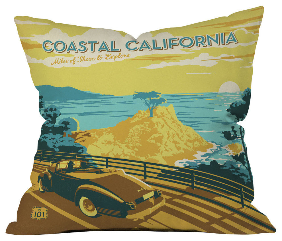 Anderson Design Group Coastal California Outdoor Throw Pillow