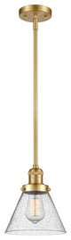 Large Cone 1 Light Mini Pendant, Satin Gold, Seedy