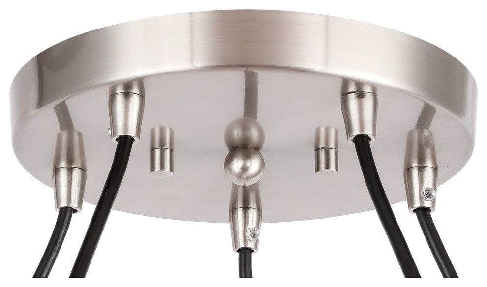 Woodbridge Lighting Lanning 5-Light Chandelier, Nickel/Nickel