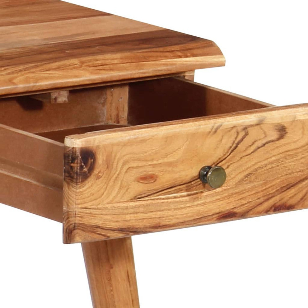 vidaXL Writing Table Home Office Computer Desk Workstation Solid Acacia Wood