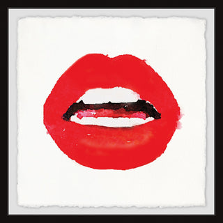 "Red Lips" Framed Painting Print, 24"x24"