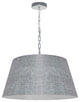 1 Light Brynn Medium Pendant, Grey/Clear Shade, Polished Chrome